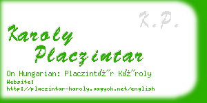 karoly placzintar business card